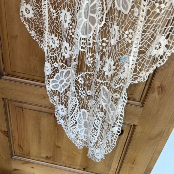 Vintage Cecico White Boho Sleeveless Lace Duster Size Medium - Picture 8 of 16